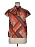 Unbranded 100% Polyester Orange Short Sleeve Blouse Size XL - photo 1