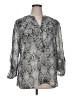 Apt. 9 100% Polyester Animal Print Gray 3/4 Sleeve Blouse Size XL - photo 1