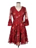 Danny And Nicole 100% Polyester Floral Red Cocktail Dress Size 8 - photo 1