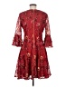 Danny And Nicole 100% Polyester Floral Red Cocktail Dress Size 8 - photo 2