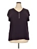 Papermoon 100% Polyester Purple Short Sleeve Top Size 2X - photo 1