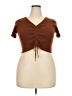 Active USA Brown Short Sleeve Top Size 2X - photo 1