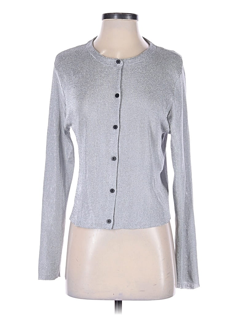 Pre-owned Zara Cardigan Sweater In Silver