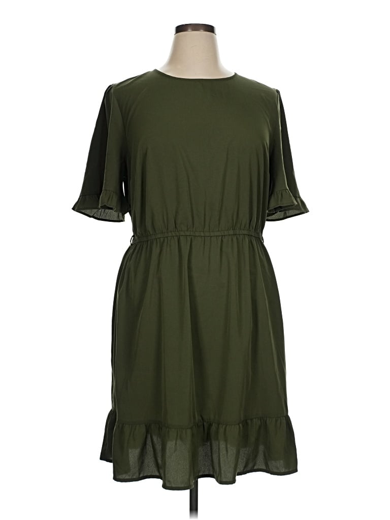 Pre-owned New Look Short Sleeve Top Green Keyhole Neckline Tops