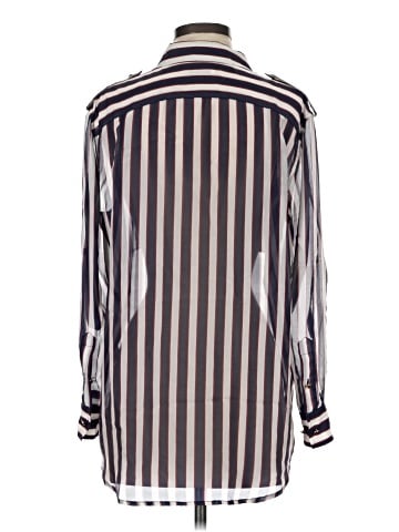 Equipment Long Sleeve Silk Top (view 2)