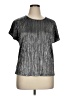 Kim Rogers Metallic Silver Short Sleeve Top Size XL - photo 1