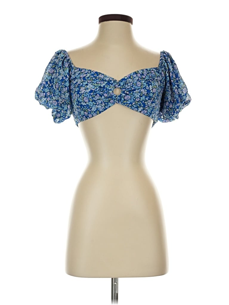 Wild Fable Short Sleeve Blouse In Blue