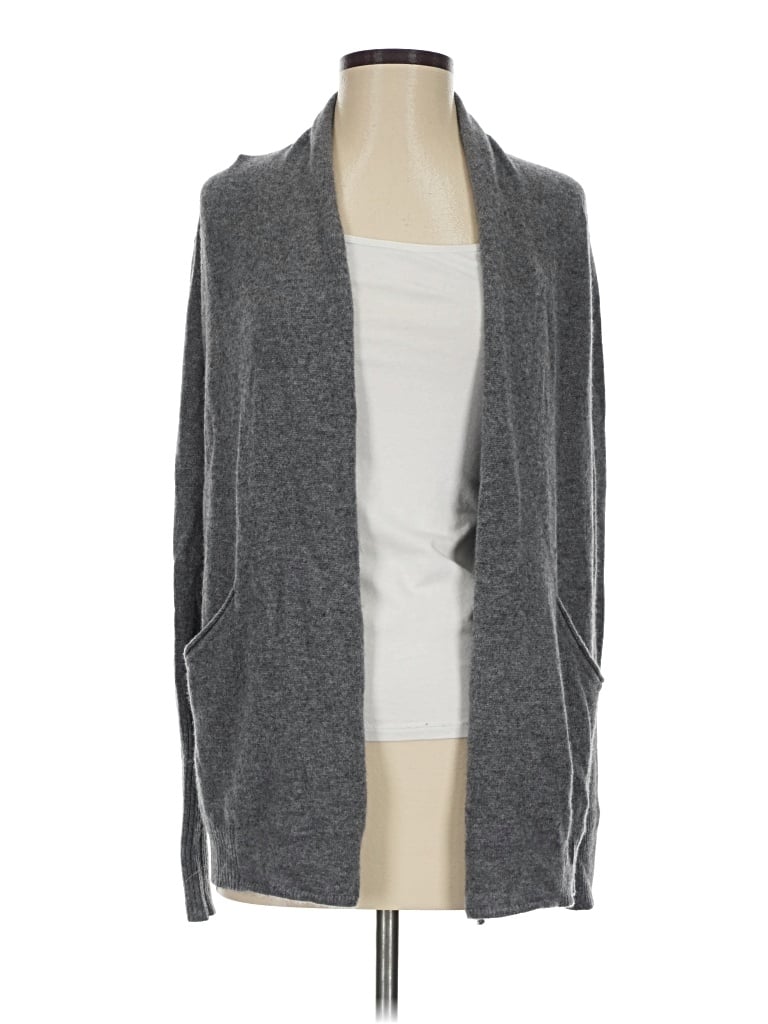 Pre-owned Max Studio Cashmere Cardigan Sweater In Gray