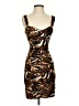 Love 100% Polyester Animal Print Brown Cocktail Dress Size 5 - photo 1
