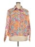 Travelsmith Print Orange Long Sleeve Blouse Size 3X - photo 1