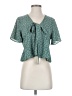 Shein 100% Polyester Teal Short Sleeve Blouse Size 4 - photo 1