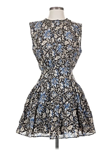 Madewell Gathered Button-Front Mini Dress in Floral (view 1)