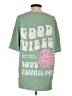 Shein Solid Green Short Sleeve T-Shirt Size 4 - photo 2