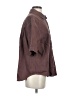 Sancia Solid Brown Short Sleeve Button-Down Shirt Size S - photo 4