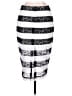 Express Stripes Silver White Formal Skirt Size 8 - photo 2