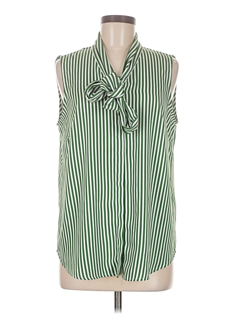 Pre-owned Liz Claiborne Career Sleeveless Blouse In Green