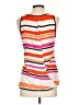 Express 100% Polyester Stripes Orange Sleeveless Blouse Size S - photo 2
