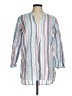 L.L.Bean Stripes Blue 3/4 Sleeve Button-Down Shirt Size M - photo 1