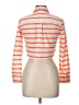 Haute Curry 100% Polyester Stripes Orange Long Sleeve Blouse Size 10 - photo 2