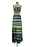 Max and Cleo 100% Polyester Print Green Casual Dress Size 8 - photo 1