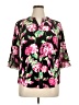 Kasper Floral Black 3/4 Sleeve Blouse Size XL (petite) - photo 1