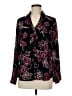 Express 100% Polyester Floral Burgundy Long Sleeve Blouse Size M - photo 1