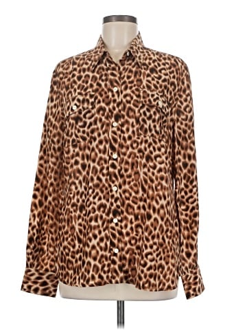 Lucky Brand Long Sleeve Silk Top (view 1)