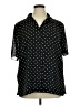 Joan Leslie 100% Polyester Polka Dots Black Short Sleeve Blouse Size 16 - photo 1