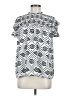 Ann Taylor Print Silver Short Sleeve Blouse Size M - photo 1
