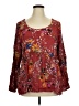 Oddi 100% Rayon Burgundy 3/4 Sleeve Blouse Size 1X - photo 1