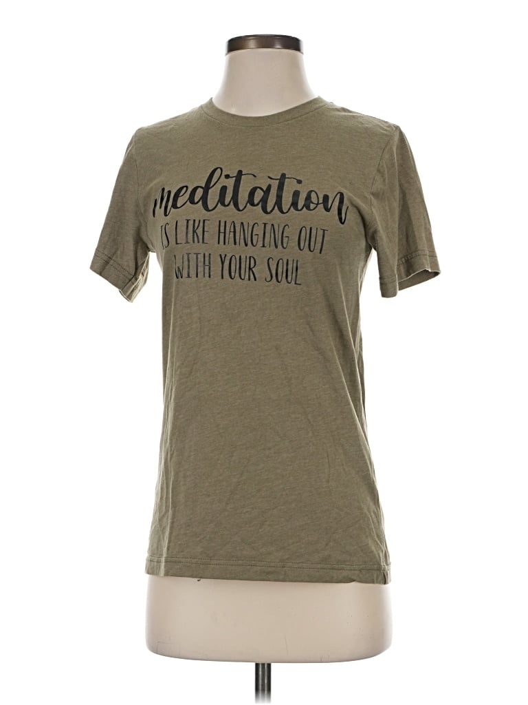 Pre-owned Canvas Short Sleeve T-shirt In Green