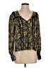 Veronica Beard 100% Silk Floral Yellow Long Sleeve Silk Top Size 4 - photo 1