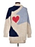 Pilcro Hearts Blue Pullover Sweater Size XS - photo 2
