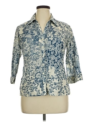 Lemon Grass 3/4 Sleeve Button-Down Shirt (view 1)