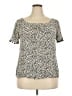 AGB 100% Rayon Ivory Short Sleeve Blouse Size 2X - photo 1