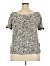 AGB 100% Rayon Ivory Short Sleeve Blouse Size 2X - photo 2