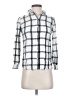 Old Navy 100% Rayon Checkered-gingham Silver Long Sleeve Button-Down Shirt Size S - photo 1