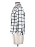 Old Navy 100% Rayon Checkered-gingham Silver Long Sleeve Button-Down Shirt Size S - photo 5