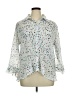 Essentials by Milano Polka Dots Silver 3/4 Sleeve Blouse Size XL - photo 1