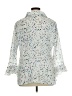 Essentials by Milano Polka Dots Silver 3/4 Sleeve Blouse Size XL - photo 2