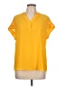 Cynthia Steffe 100% Polyester Yellow Short Sleeve Blouse Size L - photo 1