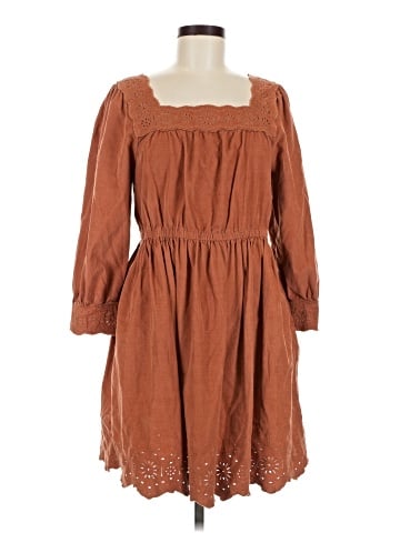 Madewell Embroidered Corduroy Square-Neck Mini Dress (view 1)