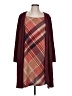 Perceptions Plaid Burgundy Cardigan Size L - photo 1