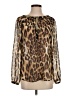 Banana Republic 100% Polyester Animal Print Brown Long Sleeve Blouse Size S - photo 1