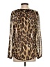 Banana Republic 100% Polyester Animal Print Brown Long Sleeve Blouse Size S - photo 2