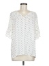 Ann Taylor LOFT 100% Polyester Polka Dots Ivory Short Sleeve Blouse Size M - photo 1