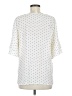 Ann Taylor LOFT 100% Polyester Polka Dots Ivory Short Sleeve Blouse Size M - photo 2