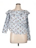 No Comment 100% Cotton Blue 3/4 Sleeve Blouse Size XL - photo 1