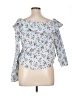 No Comment 100% Cotton Blue 3/4 Sleeve Blouse Size XL - photo 2