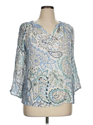 Christopher & Banks 3/4 Sleeve Blouse (view 1)